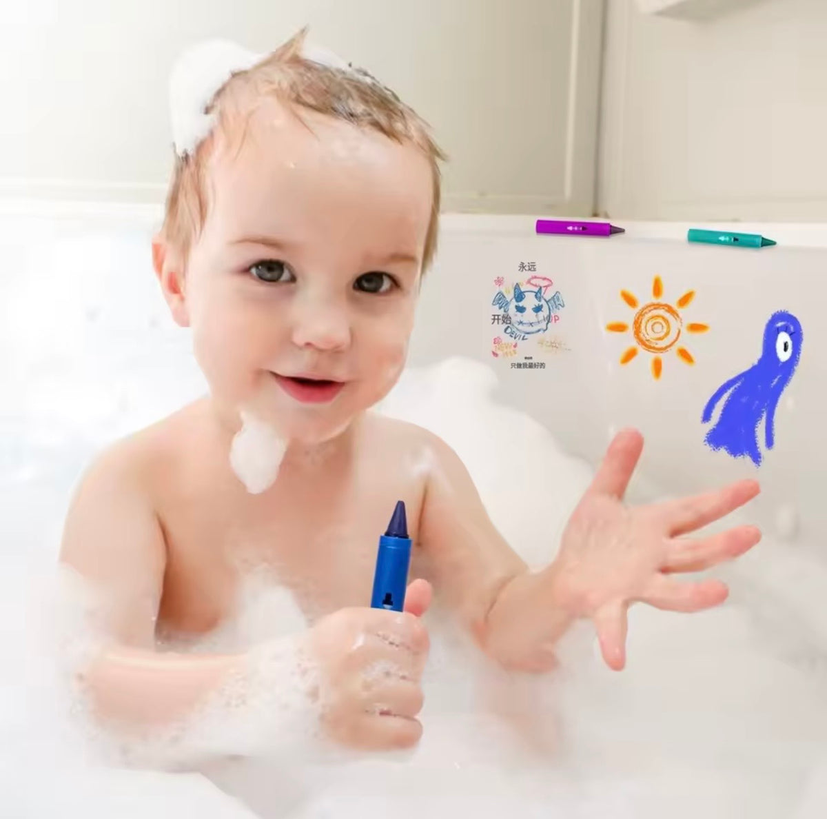 Bath Crayons™ – Washable Bathtub Drawing Crayons for Kids