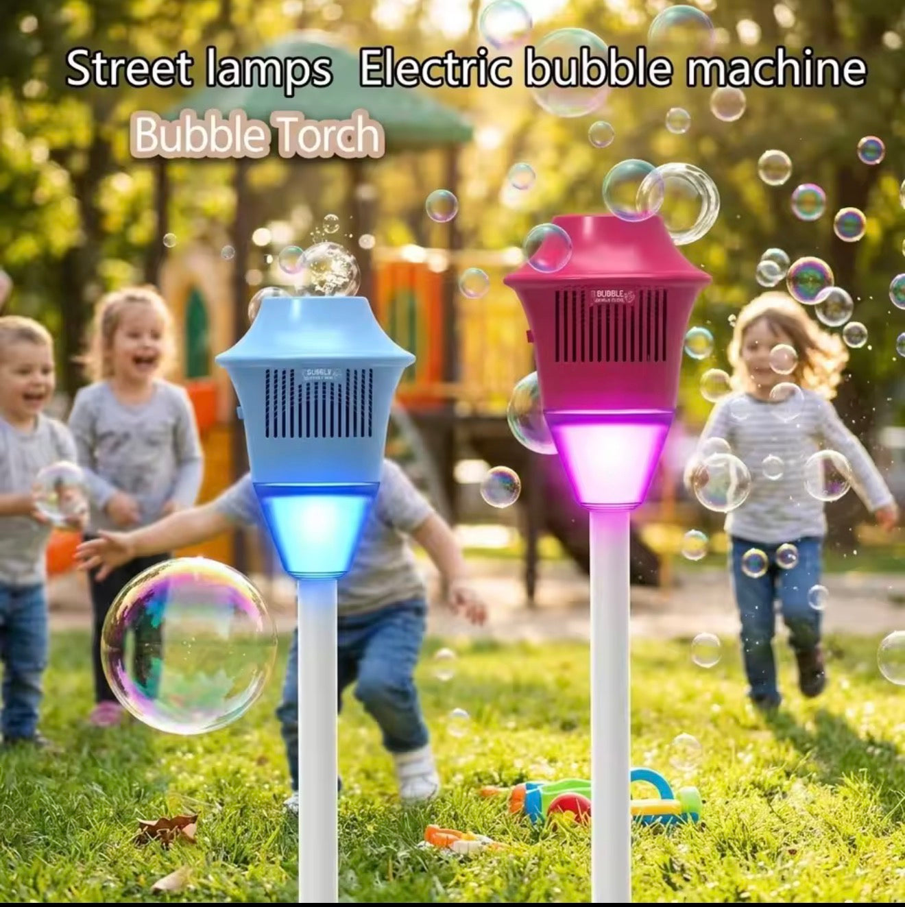 GlowBubble™ Outdoor Bubble Fountain – Kids Backyard Bubble Machine