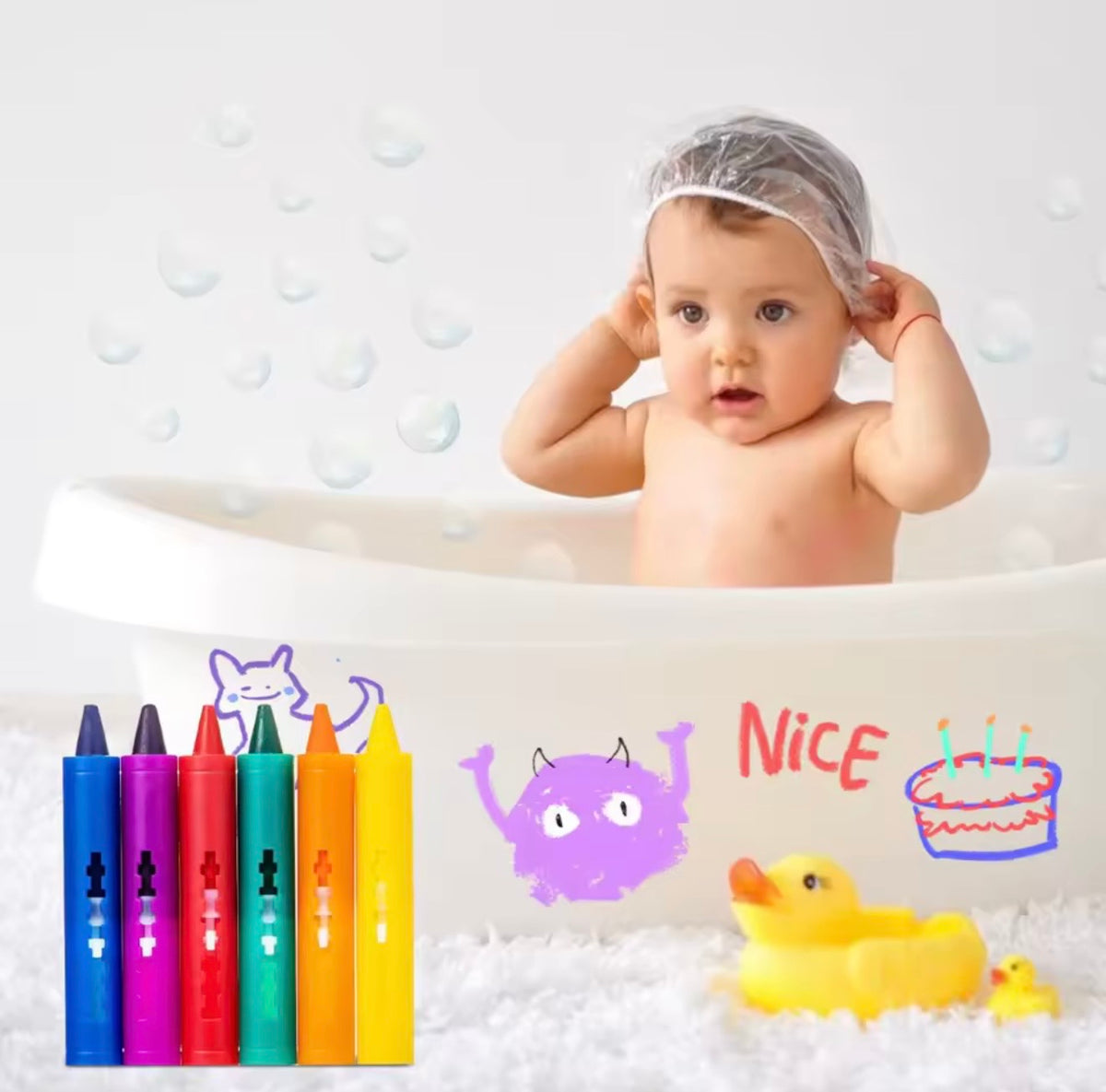 Bath Crayons™ – Washable Bathtub Drawing Crayons for Kids