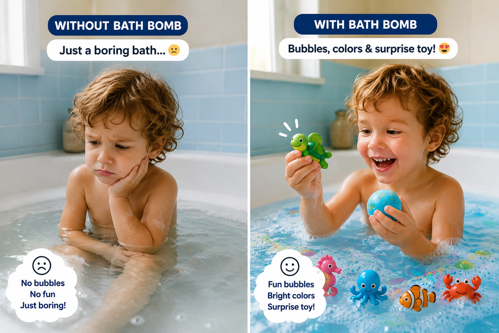 Natural Colorful Bath Bombs for Kids- Pack Of 6