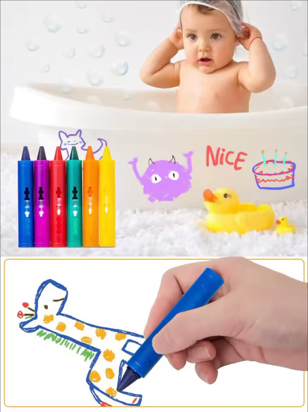 Bath Crayons™ – Washable Bathtub Drawing Crayons for Kids
