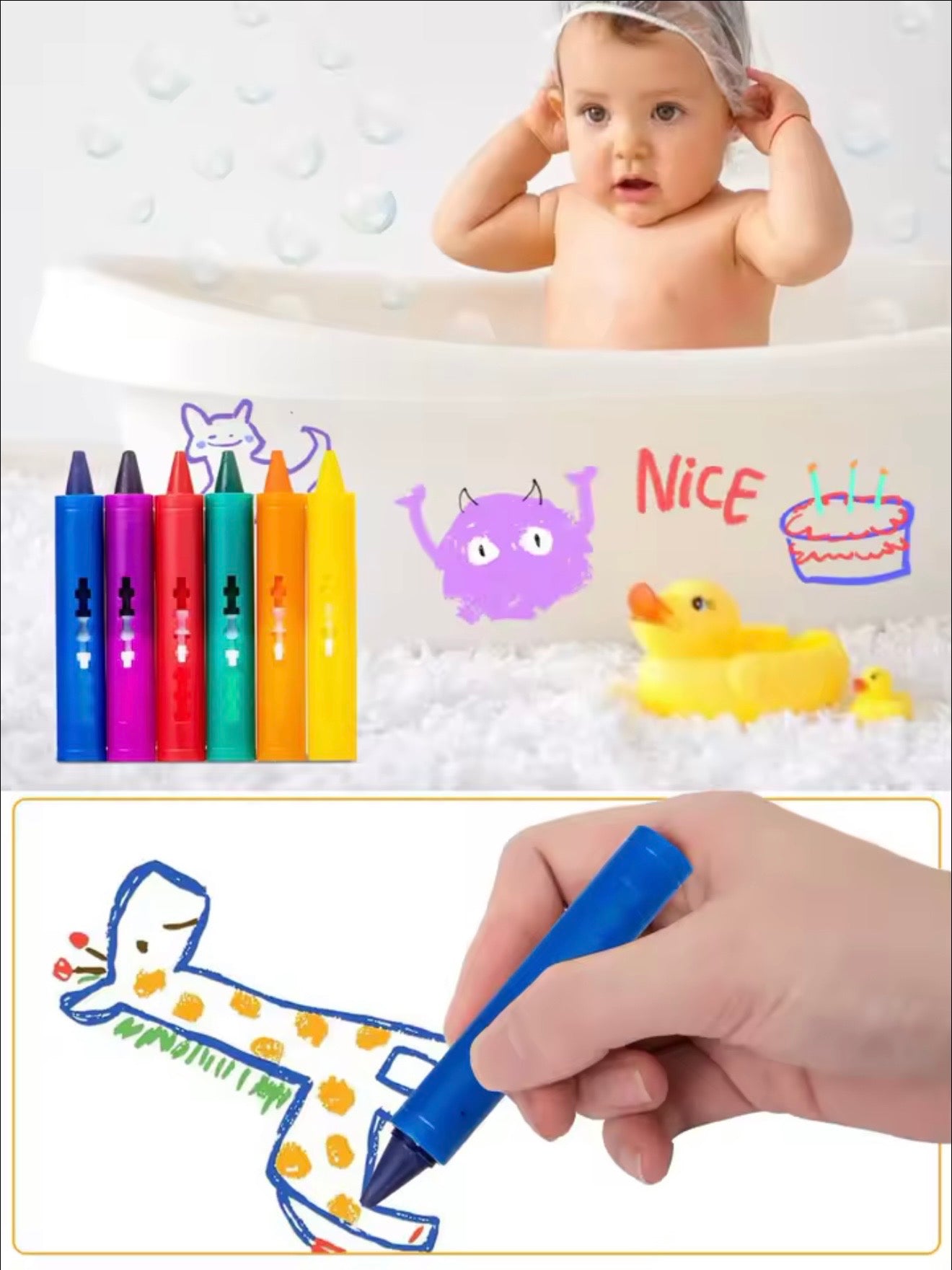 Bath Crayons™ – Washable Bathtub Drawing Crayons for Kids